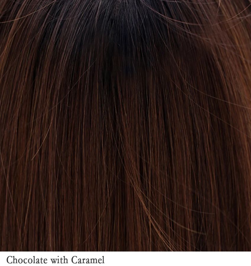 Belle Tress Lace Front Mono Top Straight 18 - Chocolate with Caramel color